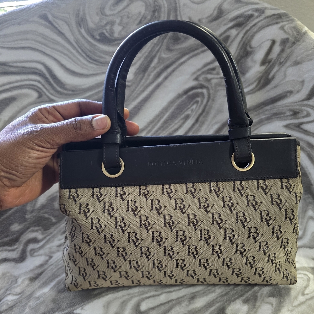 Bottega Veneta Canvas Leather Bag